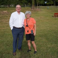 Tim and Tammie Reddy, community volunteer, at the disc golf ribbon cutting