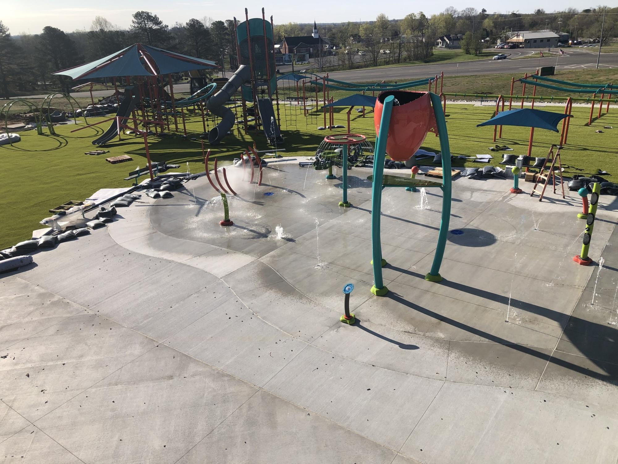 Finishing touches coming to playground, splash pad at Dickson’s Henslee