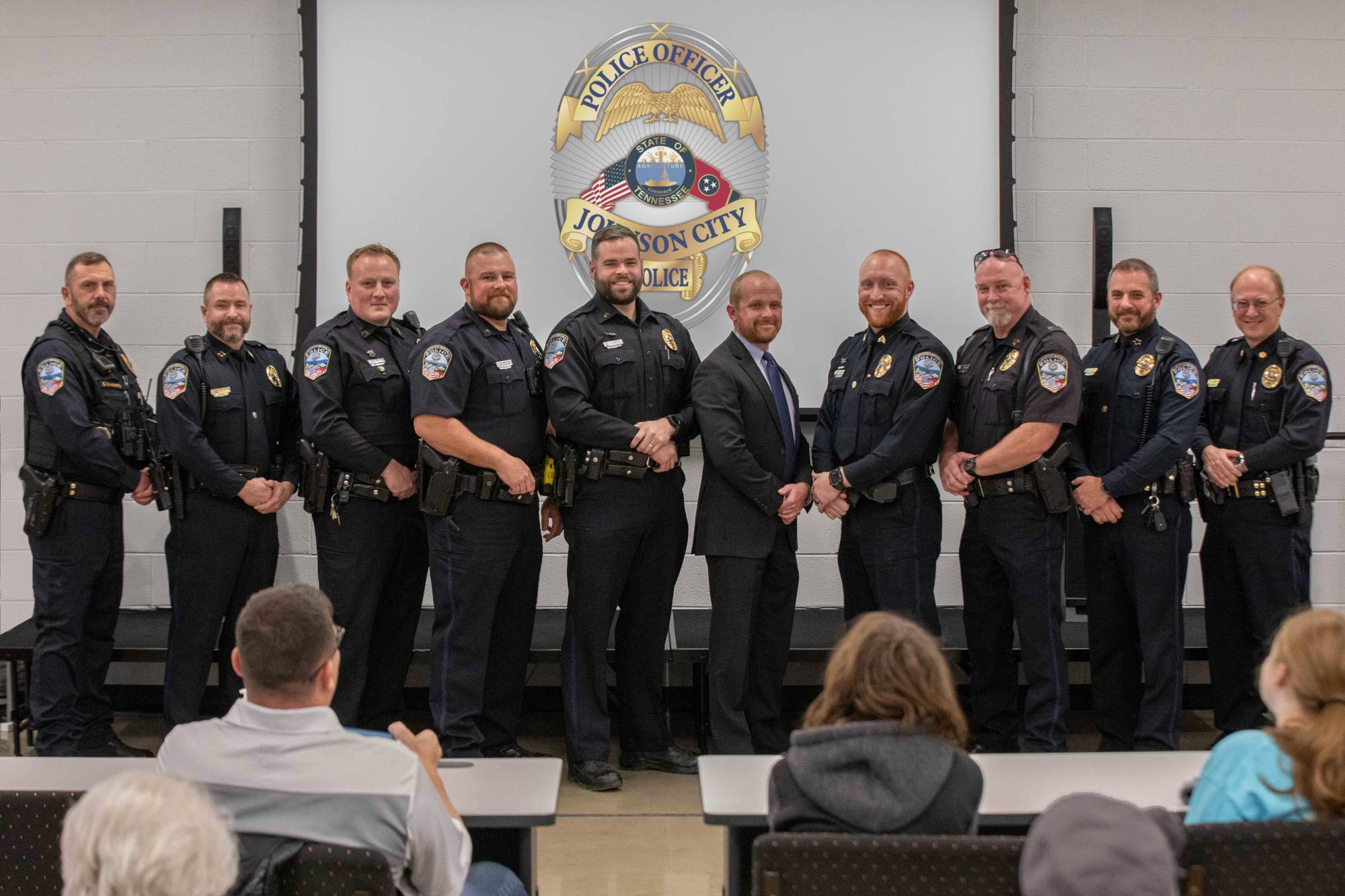 Johnson City announces police promotions, introduces new officers